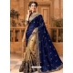 Navy Blue Designer Wedding Wear Sari
