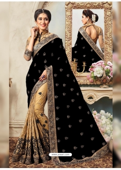 Black Designer Wedding Wear Sari
