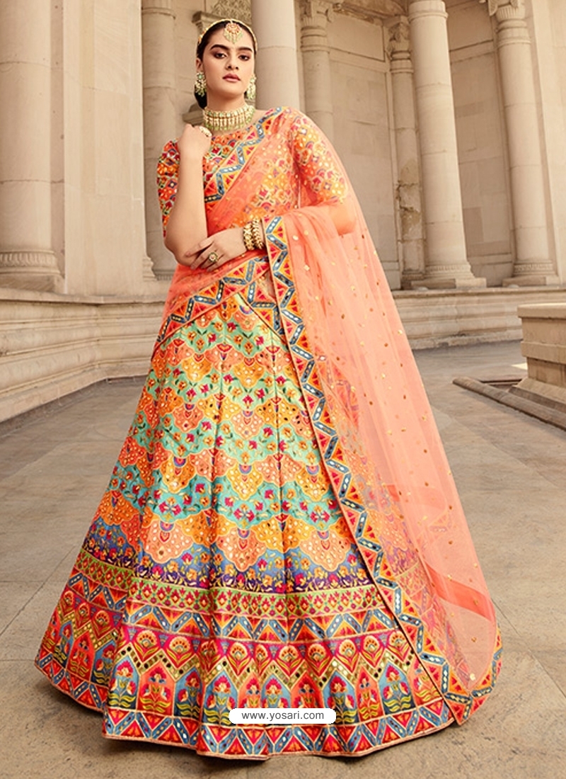 Multi Colour Designer Wedding Wear Lehenga Choli