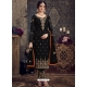 Black Designer Georgette Embroidered Straight Salwar Suit