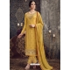 Mustard Designer Georgette Embroidered Straight Salwar Suit