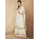 Off White Designer Heavy Faux Georgette Embroidered Palazzo Salwar Suit
