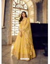Yellow Designer Party Wear Dola Silk Anarkali Suit