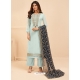Light Grey Designer Heavy Pure Georgette Embroidered Palazzo Salwar Suit