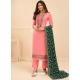 Peach Designer Heavy Pure Georgette Embroidered Palazzo Salwar Suit