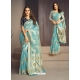 Sky Blue Designer Wedding Wear Fancy Fabric Sari
