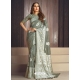 Grayish Green Designer Wedding Wear Fancy Fabric Sari