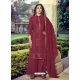 Maroon Designer Heavy Pure Georgette Embroidered Palazzo Salwar Suit