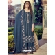 Navy Blue Designer Heavy Pure Georgette Embroidered Palazzo Salwar Suit