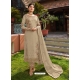 Gold Designer Faux Georgette Embroidered Straight Salwar Suit