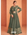 Mehendi Readymade Designer Festive Wear Heavy Real Georgette Jacket Suit