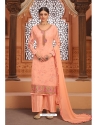 Light Orange Designer Georgette Embroidered Palazzo Salwar Suit