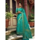 Turquoise Designer Wedding Wear Woven Sari