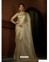 Gold Designer Wedding Wear Art Silk Woven Sari