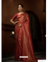 Red Designer Wedding Wear Art Silk Woven Sari
