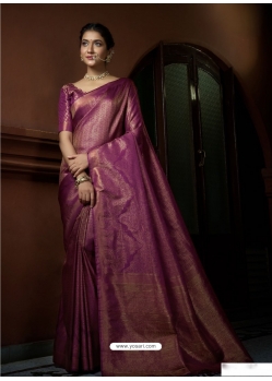 Purple Designer Wedding Wear Art Silk Woven Sari