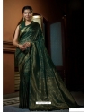 Dark Green Designer Wedding Wear Art Silk Woven Sari