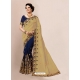 Gold Designer Wedding Wear Embroidered Sari