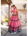 Light Pink Designer Chanderi Wedding Wear Lehenga Choli