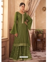 Mehendi Readymade Designer Airtex Faux Georgette Embroidered Palazzo Salwar Suit