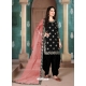 Black Designer Party Wear Art Silk Punjabi Patiala Suit