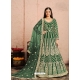 Dark Green Designer Wedding Wear Net Anarkali Suit