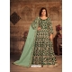 Dark Green Designer Wedding Wear Velvet Anarkali Suit