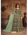 Dark Green Designer Wedding Wear Velvet Anarkali Suit