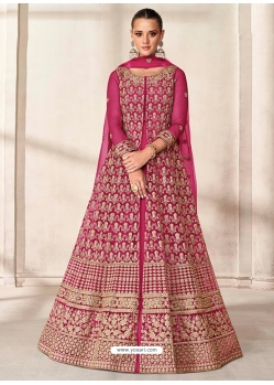 Rani Designer Wedding Wear Butterfly Net Anarkali Suit