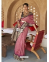 Old Rose Designer Wedding Wear PV Silk Sari