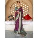 Purple Designer Wedding Wear PV Silk Sari