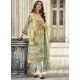 Cream Designer Cotton Embroidered Palazzo Salwar Suit