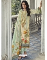 Sea Green Designer Cotton Embroidered Palazzo Salwar Suit