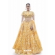 Yellow Readymade Designer Jacquard Wedding Wear Lehenga Choli