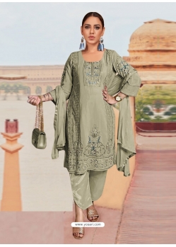 Olive Green Designer Georgette Sequence Work Palazzo Salwar Suit