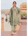 Olive Green Designer Georgette Sequence Work Palazzo Salwar Suit