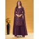 Purple Designer Faux Georgette Sequence Embroidered Palazzo Salwar Suit