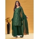 Dark Green Designer Faux Georgette Sequence Embroidered Palazzo Salwar Suit