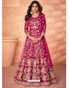 Rani Designer Wedding Wear Diamond Net Anarkali Suit
