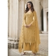 Yellow Designer Butterfly Net Embroidered Palazzo Salwar Suit