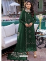 Dark Green Designer Georgette Embroidered Straight Salwar Suit