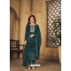 Teal Designer Faux Georgette Embroidered Palazzo Salwar Suit