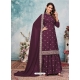 Purple Designer Art Silk Embroidered Palazzo Salwar Suit