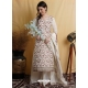 Off White Designer Embroidered Floral Palazzo Salwar Suit