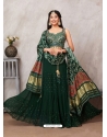 Dark Green Readymade Designer Silk Wedding Wear Lehenga Choli