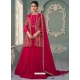 Rose Red Readymade Designer Party Wear Real Georgette Anarkali Suit