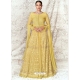 Light Yellow Readymade Designer Party Wear Real Georgette Anarkali Suit
