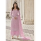 Pink Designer Party Wear Butterfly Net Palazzo Suit