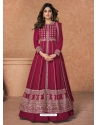 Rose Red Designer Wedding Wear Georgette Anarkali Suit