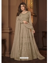 Gold Designer Wedding Wear Faux Georgette Anarkali Suit